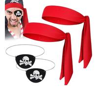 Foulard de pirate avec cache-œil pour Halloween et cosplay | Accessoires de pirate pour Halloween, fête, festival, bal masqué, vacances, cosplay, spectacle, carnaval