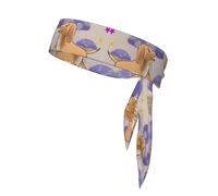 Foulard de Sport Double Face à Motif Champignon et Chien, Doux et Respirant, idéal pour Le Yoga, la Course à Pied et Le Fitness.