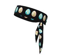 Foulard de Sport Double Face à Motif Fleurs sur œufs de Pâques, Doux et Respirant, idéal pour Le Yoga, la Course à Pied et Le Fitness.