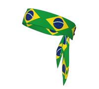 Foulard de Sport Double Face avec Motif Drapeau brésilien, Doux et Respirant, idéal pour Le Yoga, la Course à Pied et Le Fitness.