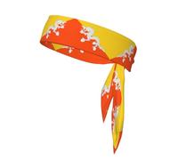 Foulard de Sport Double Face avec Motif Drapeau du Royaume du Bhoutan. Doux et Respirant, idéal pour Le Yoga, la Course à Pied et Le Fitness.