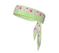 Foulard de sport double face multifonction avec imprimé de feuilles roses et fleurs