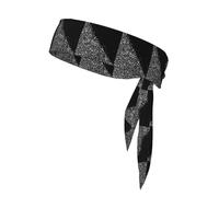 Foulard de sport double face multifonction avec imprimé pailleté noir et blanc