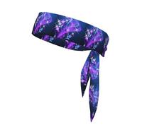 Foulard de sport double face multifonction avec imprimé papillon violet