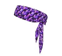 Foulard de sport double face multifonction avec imprimé papillon violet