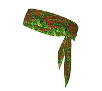 Foulard de sport double face multifonction avec imprimé paysage de ferme et de coquelicot rouge