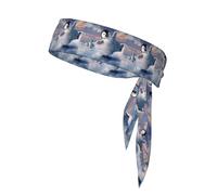 Foulard de sport double face multifonction avec imprimé pingouin heureux - Bandeau extensible décontracté et léger