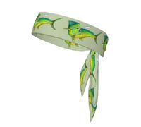 Foulard de sport double face multifonction avec imprimé poisson vert