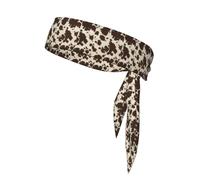 Foulard de sport double face multifonction en cuir de vache marron extensible décontracté léger