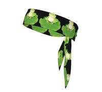 Foulard de sport double face WHJDPP grenouille Prince sur la feuille de lotus imprimé doux et respirant adapté pour le yoga, la course à pied et le fitness