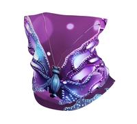 Foulard de sport multifonction pouvant être utilisé comme écharpe, masque, chapeau de pirate, écharpe, bandeau, bandeau mignon imprimé papillon violet