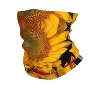 Foulard de sport multifonction pouvant être utilisé comme écharpe, masque, chapeau de pirate, écharpe, bandeau, tournesols jaunes avec imprimé papillon rouge