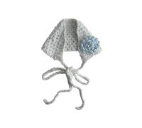 Foulard De Tête Fleur En Crochet Fait À La Main Bandeau Triangulaire Bandana Chauffe-oreilles Accessoire D'hiver Pour Femmes Et Filles Activité Plein Air