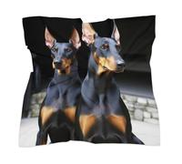 Foulard Doberman en soie légère, style bohème, idéal pour les cheveux. Bandana, bandeau, mouchoir, foulard en soie à glisser dans un sac ou à porter autour du cou.