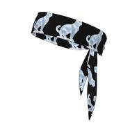 Foulard Double Face à Sangle de Sport, Motif Chat sculpté dans la Glace. Doux et Respirant, idéal pour Le Yoga, la Course à Pied et Le Fitness.
