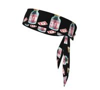 Foulard Double Face avec Sangle de Sport, imprimé de Billets de Banque Rouges dans Un Bocal en Verre. Doux et Respirant, idéal pour Le Yoga, la Course à Pied et Le Fitness.