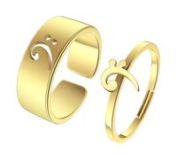 Foulard Echarpe Écharpe Châle Bass Clef Promise Ring for Couples Alternative Engagement Ring Boyfriend Husband Can Adjustable Ring Resizable Gold
