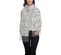 Foulard élégant pour femme Motif foule de pingouins avec pompons Vêtements pour femme Design de qualité Châle cadeau de Noël