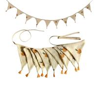 Foulard en coton respirant pour maternelle Accessoires de photographie de fête prénatale neutre Drapeau en tissu doux avec pompons Photographie de bébé Coloré
