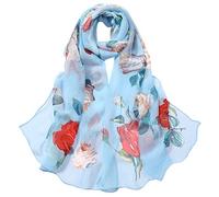 Foulard en mousseline de soie pour femme Foulards Châle Foulard doux Écharpe Turquoise, A-bleu clair., taille unique