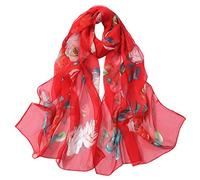 Foulard en mousseline de soie pour femme Foulards Châle Foulard doux Écharpe Turquoise, a-rouge, taille unique