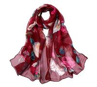 Foulard en mousseline de soie pour femme Foulards Châle Foulard doux Écharpe Turquoise, A-vin rouge, taille unique