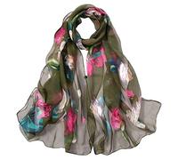 Foulard en mousseline de soie pour femme Foulards Châle Foulard doux Écharpe Turquoise, Vert armée., taille unique