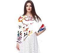 Foulard en mousseline de soie pour femme Motif notes de musique, Multicolore 18.