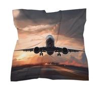 Foulard en soie légère à motif d'avion, style bohème, idéal pour les cheveux. Bandana, bandeau, mouchoir, foulard en soie à glisser dans un sac ou à porter autour du cou.