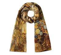 Foulard en soie naturelle pour femme | Écharpe avec imprimé inspiré des peintres célèbres | Pashmina en soie grande | Cousu à la main | Accessoire élégant pour cou, cheveux ou épaules (Lavinia)