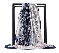 Foulard en soie pour femme - Grand carré Satin 90 cm - rouge - 89 cm