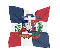 Foulard en soie pour femme - Motif drapeau de la République dominicaine - Carré en satin, Drapeau de la République Dominicaine., taille unique