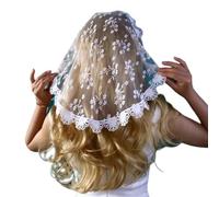 Foulard ethnique en dentelle florale pour femme - Écharpe de mariage - Bandanas de fête - Bandeau à cheveux simple couche