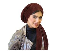 Foulard extensible musulman, turban tendance, bonnet hijab à longue queue élastique et texture froissée#05