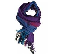 Foulard - FANTAZIA - Chèche coton basic ethnic violet bleu fuchsia - 100% coton léger du Népal