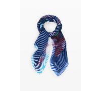 Desigual Écharpe Bluestrip Rectangle Foulard Blue Water Bleu marine