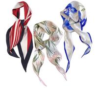 Foulard Fin En Soie 3 Pièces, Rose Satin, Pour Femme