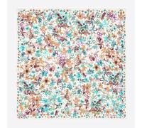 Foulard fleurs aquarelle blanc UN