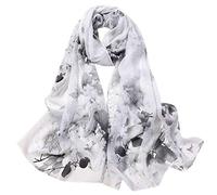 Foulard gris femmes imprimé floral long doux écharpe enveloppante simulation écharpe en soie écharpes écharpe hommes rouge cachemire, gris, taille unique