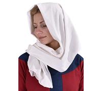 Battle-Merchant Foulard/guimpe en coton - long/en coton - coiffe historique style médiéval/viking - naturel - 50x180cm