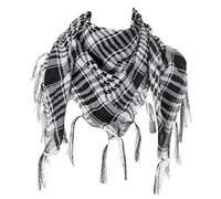 Foulard hijab multi-usage avec pompons, bandana pour adulte, désert arabe, shemagh, foulard arabe, couvre-tête arabe, cache-cou, blanc, Taille unique