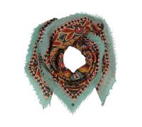 Foulard imprimé cachemire | Laine pure | 110 x 110 cm | Couleurs d'automne | Accessoire doux et chaud pour femme, stone, taille unique