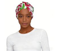 Foulard imprimé cerises rouges pour femme - Turban doux et extensible - Léger - Facile à installer - Cadeau durable