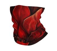 Foulard imprimé fleurs rouges à travers la sérigraphie, cagoule, cache-cou, écharpe, cache-cou, bandana, cache-cou pour homme et femme