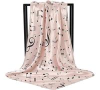Foulard imprimé Musique Notes de Musique Classique Style Mozart Crotchet Quaver écharpe Dames Mode Foulards carrés châles en Soie
