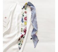 Foulard Imprimé Style Français Pour Femmes, Écharpe Longue En Soie, Bandeau De Cravate, Rubans De Poignet, Mode Cou De Tête, Sac En Satin De Soie