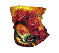 Foulard imprimé têtes de mort et bougies florales, bandeau, serviette pour hommes et femmes, masque de sport multifonctionnel