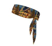 Foulard imprimé village de carnaval de Noël pour hommes et femmes, bandeau de sport évacuant l'humidité, course à pied, football et athlétisme