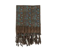 Foulard keffieh coton Roots connection marron bleu Taille unique