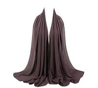Foulard long en mousseline de soie douce pour femme Printemps été long châle musulman hijab grande écharpe en satin, gris, Taille unique